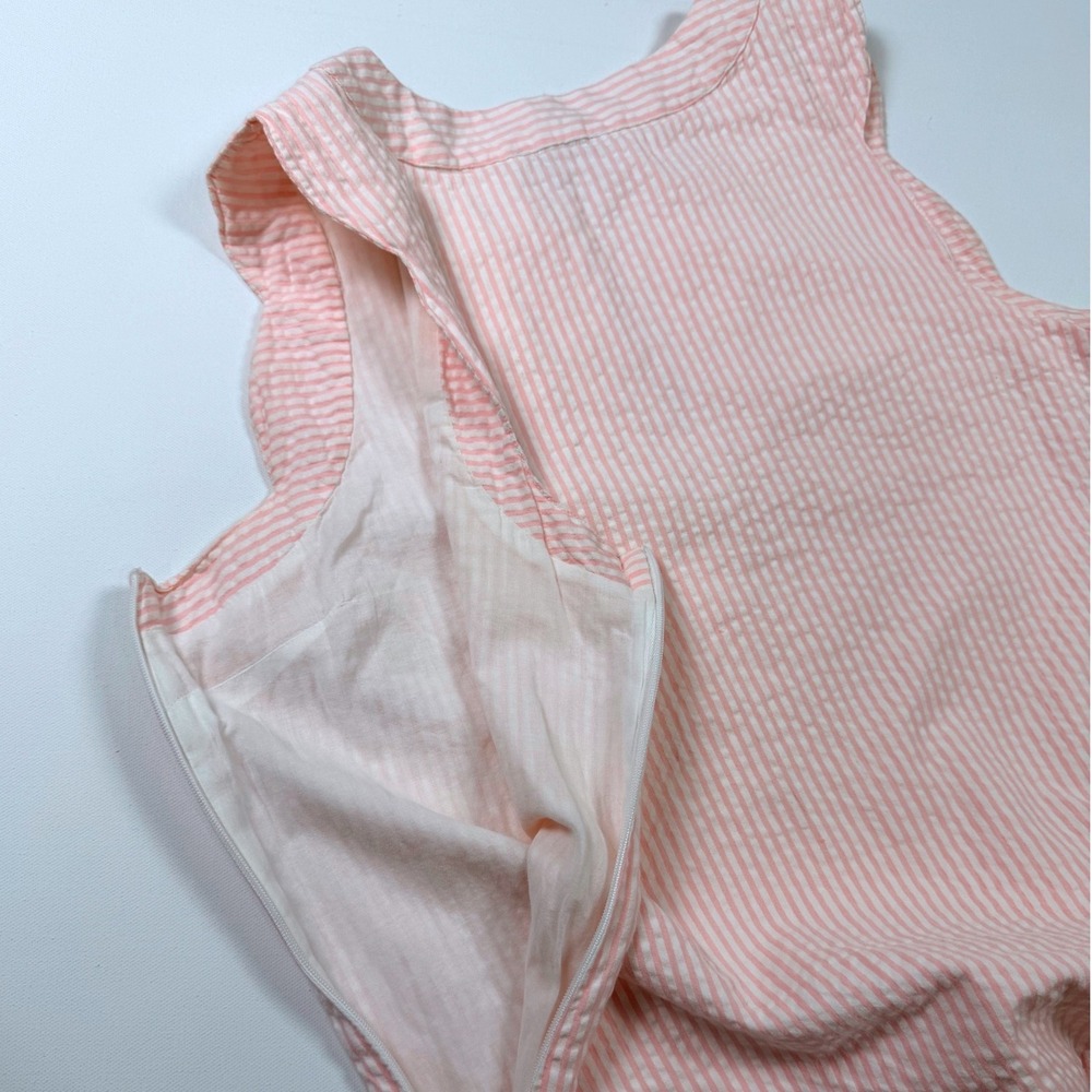 Vineyard Vines Seersucker Dress Womens 6 Pink Excellent Scalloped Hem 2Q010846 - Picture 3 of 9